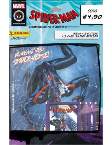 SPIDER-MAN BENVENUTI NELLO SPIDER-VERSE STARTER PACK - (contiene ALBUM + 5 BUSTINE + 3 CARD LIMITED EDITION)