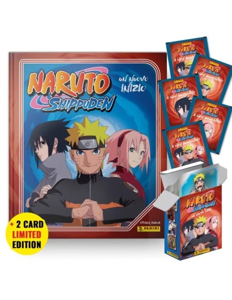 NARUTO SHIPPUDEN UN NUOVO INIZIO HARDCOVER - contiene 1 ALBUM CARTONATO + 5 BUSTINE + 2 CARD LIMITED