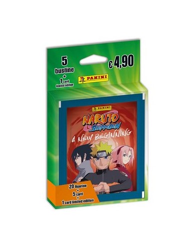 NARUTO SHIPPUDEN UN NUOVO INIZIO ECOBLISTER - contiene 5 BUSTINE + 1 CARD LIMITED