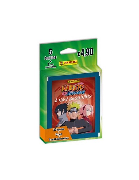 NARUTO SHIPPUDEN UN NUOVO INIZIO ECOBLISTER - contiene 5 BUSTINE + 1 CARD LIMITED