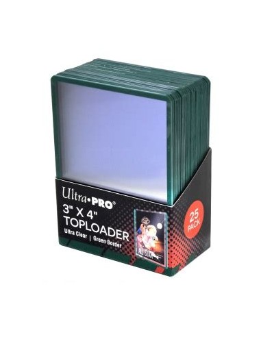 25 TOPLOADER 3` X 4` - GREEN BORDER