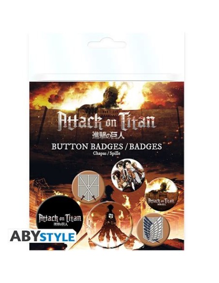 ATTACK ON TITAN - 6 BADGES PACK - CHARACTERS BUTTON BADGES