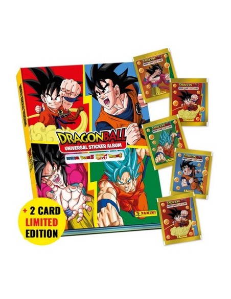 DRAGON BALL UNIVERSAL STICKER COLLECTION HARDCOVER - (contiene: Album cartonato + 5 bustine+ 2 Card Limited Edition)