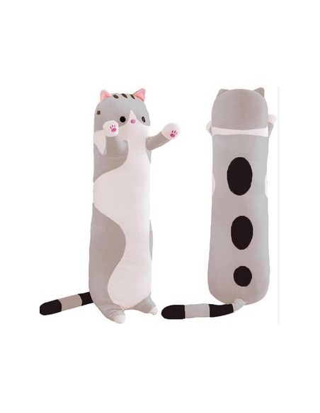 PELUCHE GATTO CILINDRICO GRIGIO 90 CM