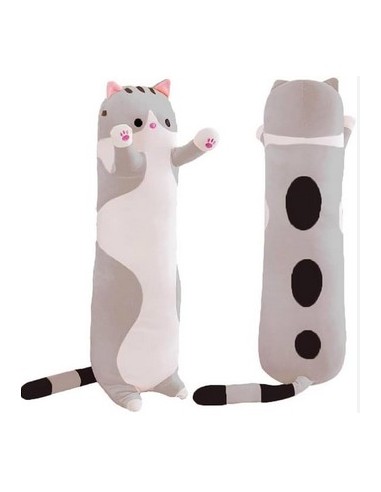 PELUCHE GATTO CILINDRICO GRIGIO 110 CM