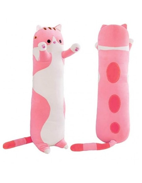 PELUCHE GATTO CILINDRICO ROSA  JUMBO 110 CM