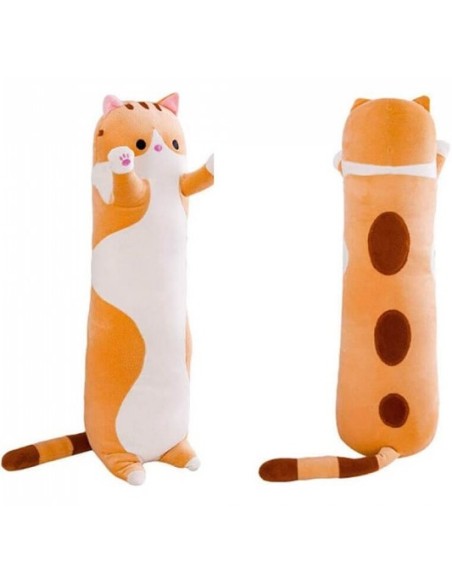 PELUCHE GATTO CILINDRICO MARRONE 90 CM