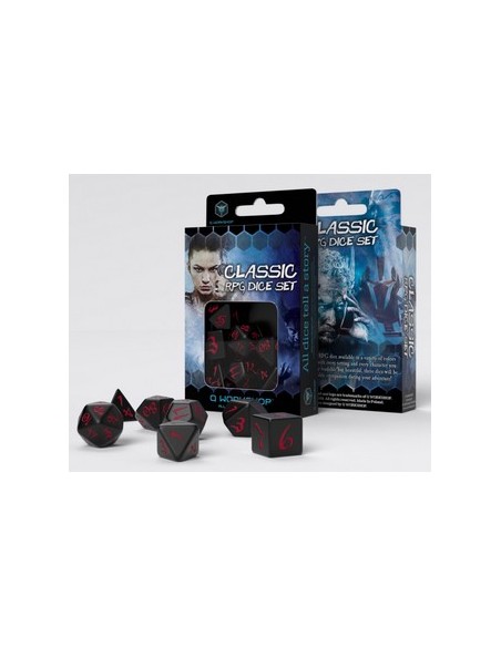 SET 7 DADI CLASSICI BLACK RED