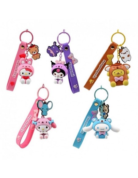 HELLO KITTY AND FRIENDS ANIMALS SERIES KEYCHAIN WITH HAND STRAP