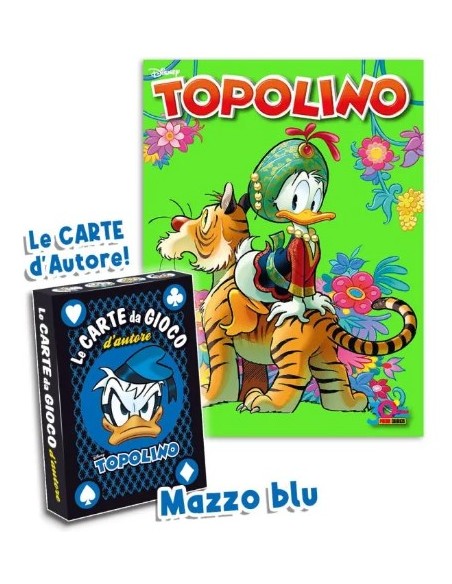 TOPOLINO 3586 + CARTE D`AUTORE DI TOPOLINO DI MARCO GERVASIO - MAZZO BLU