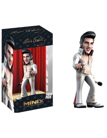 ELVIS PRESLEY - MINIX COLLECTIBLE FIGURINES - ELVIS PRESLEY (WHITE) - STATUA 18CM