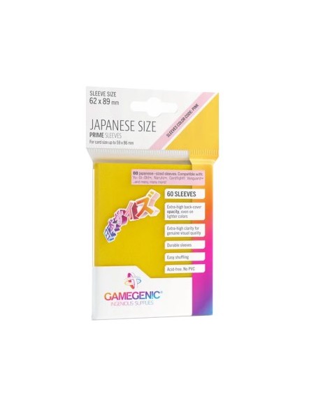 60 JAPANESE SIZE PRIME SLEEVES - YELLOW