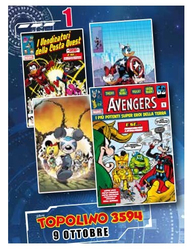 TOPOLINO 3594 + LITOGRAFIE MARVEL