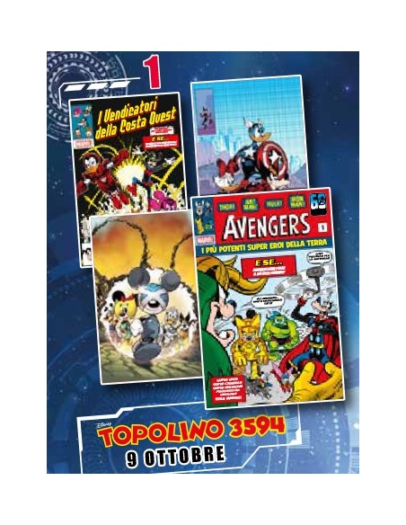 TOPOLINO 3594 + LITOGRAFIE MARVEL