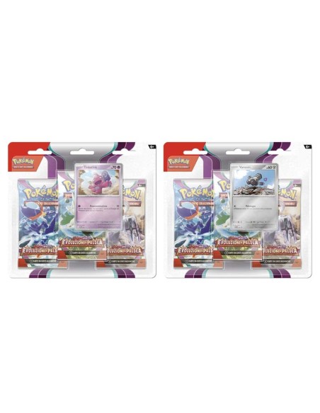 POKEMON - 3 PACK BLISTER + 1 CARTA - SCARLATTO E VIOLETTO - EVOLUZIONI A PALDEA