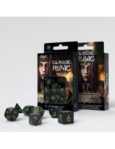 SET 7 DADI - CLASSIC RUNIC BLACK GREEN
