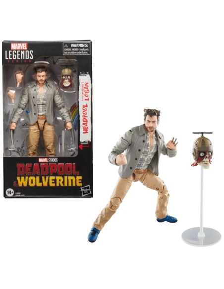 MARVEL LEGENDS - MARVEL CLASSIC - DEADPOOL & WOLVERINE - HEADPOOL CON MARVEL`S LOGAN - ACTION FIGURE 15CM