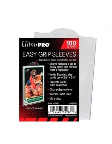 100 DECK PROTECTOR SLEEVES - EASY GRIP SLEEVES - (2-1/2 x 3-1/2)