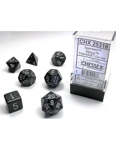 SET 7 DADI POLIEDRICI PUNTINATI - NINJA