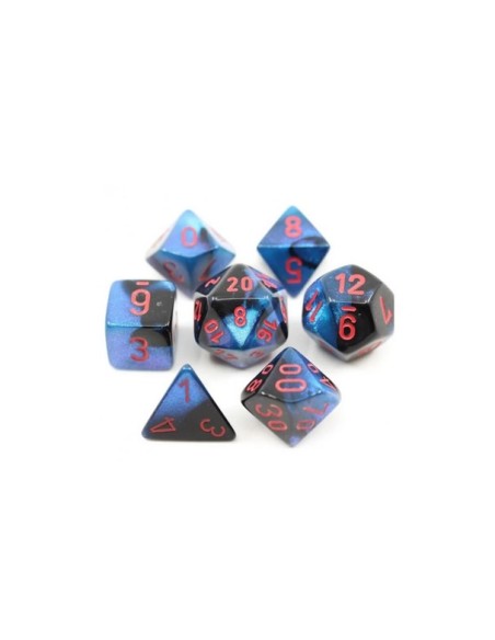 SET 7 DADI POLIEDRICI GEMINI - BLACK-STARLIGHT/RED
