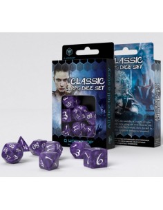 SET 7 DADI CLASSICI LAVANDER WHITE