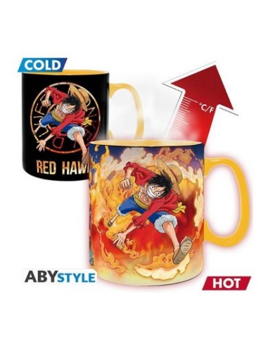 ONE PIECE - TAZZA HEAT CHANGE 460ML - LUFFY & SABO