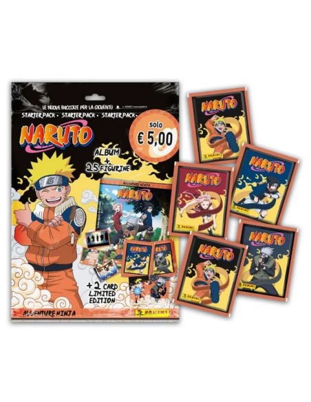 NARUTO AVVENTURE NINJA STICKER ALBUM STARTER PACK - (contiene 1 album + 5 bustine)