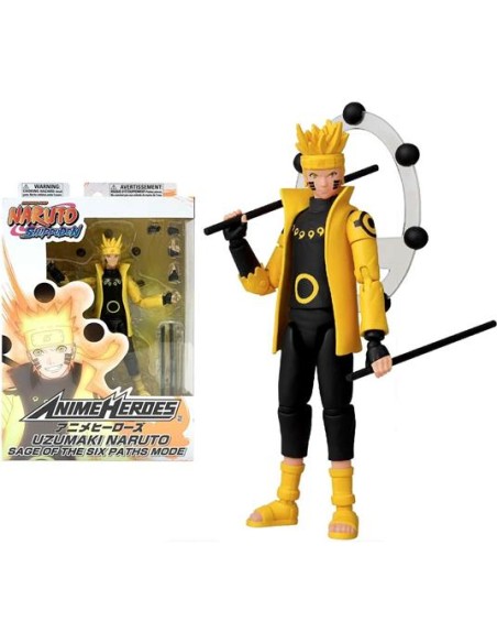 NARUTO - ANIME HEROES - NARUTO UZUMAKI (SAGE OF THE SIX PATHS MODE) - ACTION FIGURE 17 CM