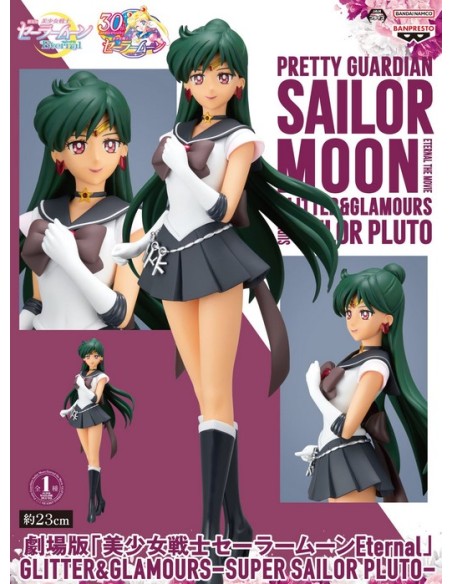PRETTY GUARDIAN SAILOR MOON ETERNAL THE MOVIE - GLITTER & GLAMOURS - SUPER SAILOR PLUTO - STATUA 23CM