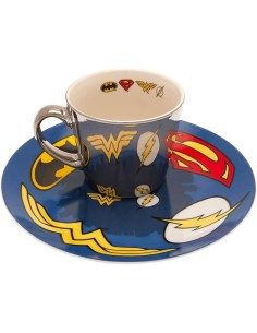 DC COMICS - MIRROR MUG & PLATE SET 300ML - LOGO