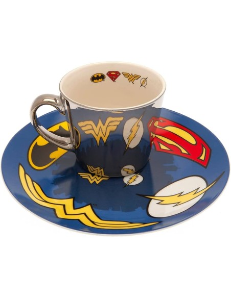 DC COMICS - MIRROR MUG & PLATE SET 300ML - LOGO