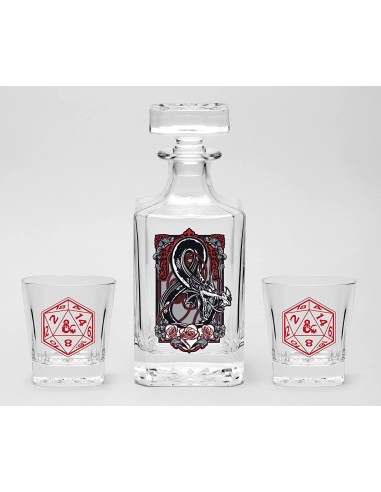 DUNGEON & DRAGONS SET DECANTER + 2 LOGO GLASS - SET BOTTIGLIA E BICCHIERI