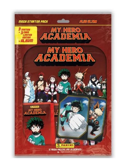 MY HERO ACADEMIA STARTER PACK - (contiene: 1 album + 5 bustine + 3 card Limited Edition)