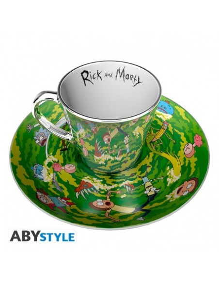 RICK & MORTY - MIRROR MUG & PLATE SET 300ML - PORTAL
