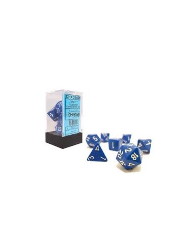 SET 7 DADI POLIEDRICI OPACHI - BLUE W/WHITE