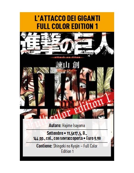 L`ATTACCO DEI GIGANTI FULL COLOR EDITION 1