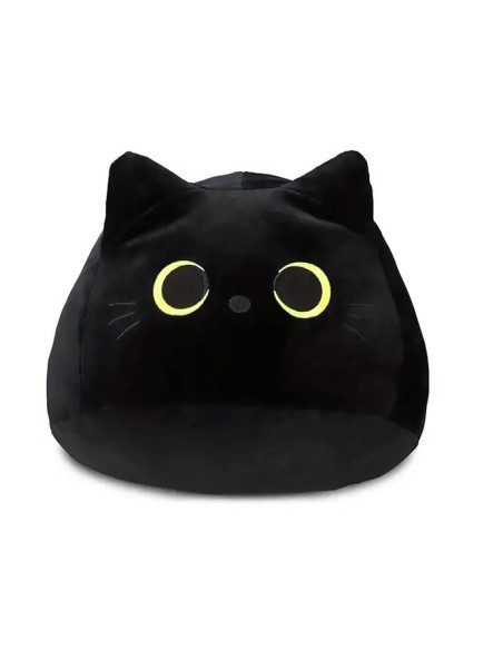 GATTO TONDO NERO OCCHI GIALLI CON CODA 30CM