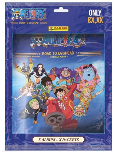 ONE PIECE ROAD TO EGGHEAD STICKER ALBUM STARTER PACK - (contiene: 1 album + 5 bustine + 3 card Limited Edition)