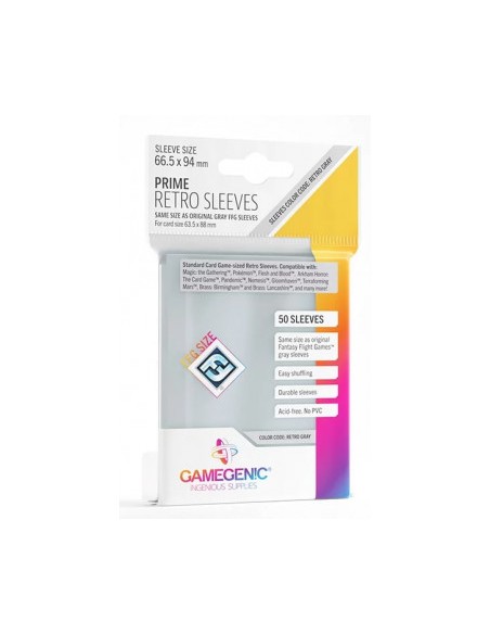 50 PRIME RETRO SLEEVES - CLEAR