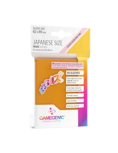 60 JAPANESE SIZE PRIME SLEEVES - ORANGE