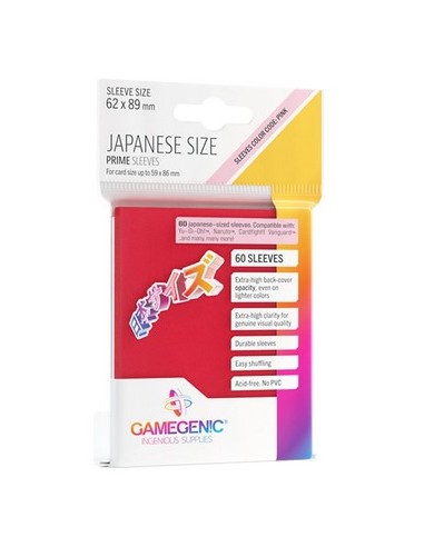 60 JAPANESE SIZE PRIME SLEEVES - RED