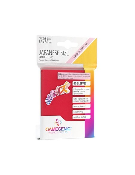 60 JAPANESE SIZE PRIME SLEEVES - RED