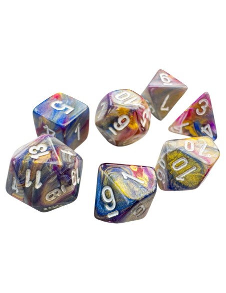 SET 7 DADI POLIEDRICI MINI - FESTIVE CAROUSEL/WHITE