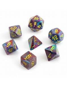 SET 7 DADI POLIEDRICI MINI - FESTIVE MOSAIC/YELLOW