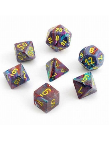 SET 7 DADI POLIEDRICI MINI - FESTIVE MOSAIC/YELLOW