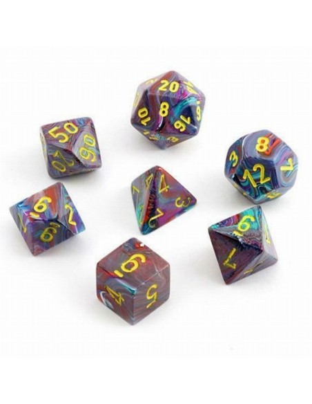 SET 7 DADI POLIEDRICI MINI - FESTIVE MOSAIC/YELLOW