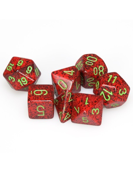 SET 7 DADI POLIEDRICI PUNTINATI - STRAWBERRY