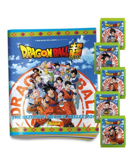 DRAGON BALL SUPER THE ULTIMATE STICKER COLLECTION STARTER PACK - (contiene: 1 album + 5 bustine + card Limited Edition)