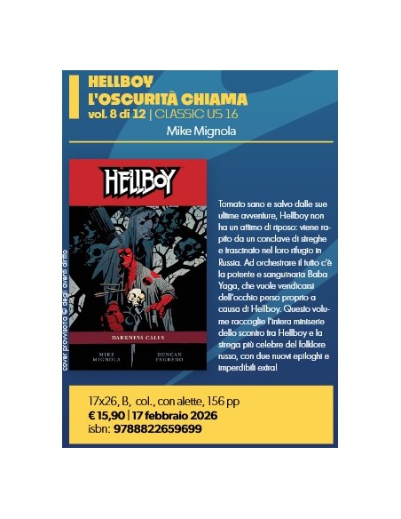 HELLBOY 8 (di 12) L`OSCURITA` CHIAMA - CLASSIC US 16