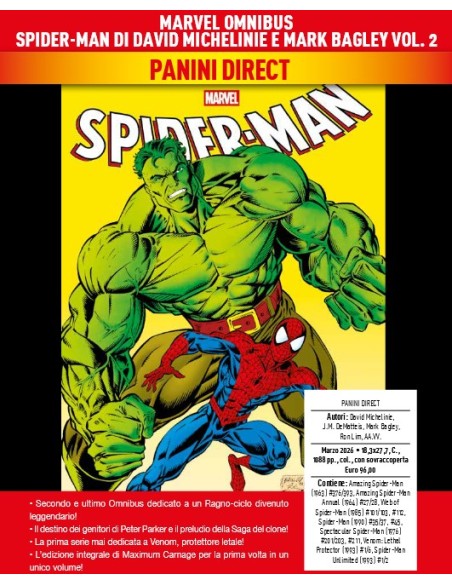 MARVEL OMNIBUS SPIDER-MAN DI MICHELINIE/BAGLEY 2